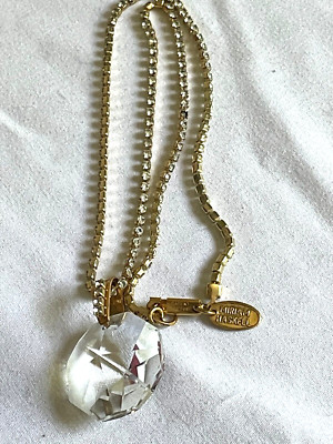 VINTAGE MIRIAM HASKELL LARGE CUT CRYSTAL RHINESTONE NECKLACE - FREE SHIP