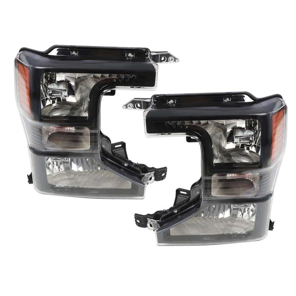 For 2020-2022 Ford F250 F350 SuperDuty Halogen Black Headlights Left+Right Side Foto 4 de 4