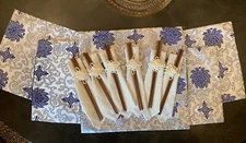 China Silk Embroidered 6 Tapestry Placemats With 6 Pair Of Chopsticks, Napkins.