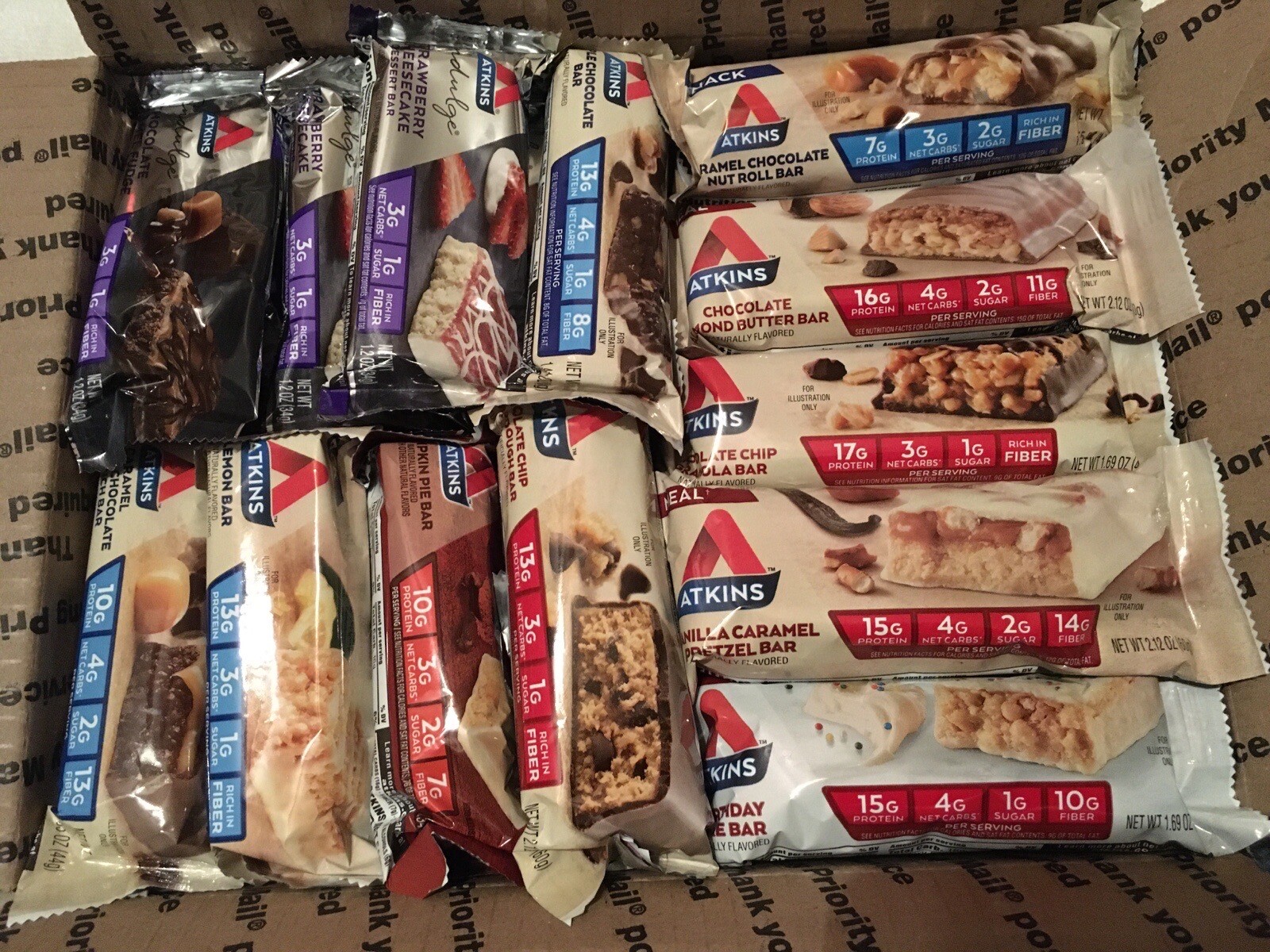 100 ATKINS Protein Bar Assorted Meal Snack Endulge Treats Chocolate