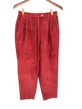 VTG David Brooks Talbots Petite Burgundy Corduroy Pants Womens Size 10 High-Rise