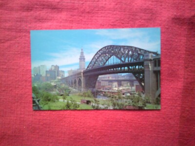DETROIT Superior High Level Brücke selten Vintage USA Foto Postkarte mit Evans