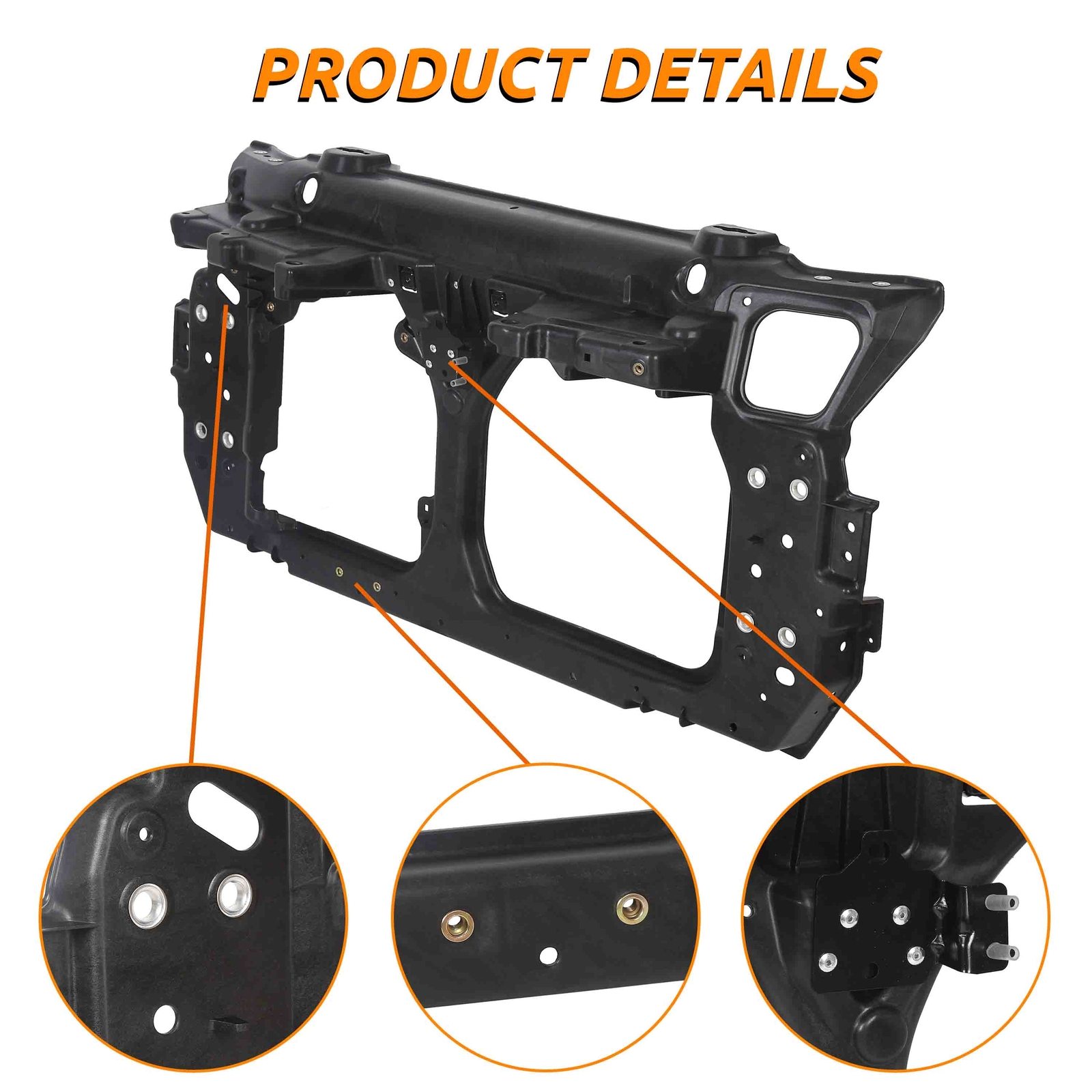 PP For 03-07 Nissan 350Z Black Radiator Center Core Bracket Support ...