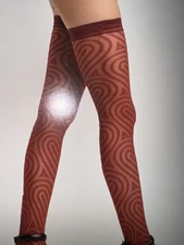 Wolford Heart  Stay-ups  Color:  Soft Cherry  Size: Medium 28151 - 09