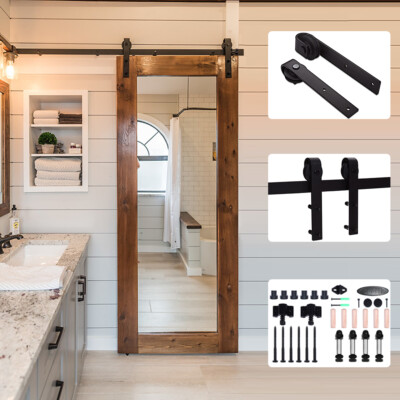 CCJH 182/200 CM Sliding Barn Door Hardware Kit Track System für einzelne Holztür