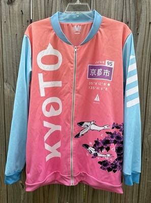 Vapor95 Kyoto Koi Bomber Jacket  XXL 2XL Japan Full Zip Cherry Blossoms