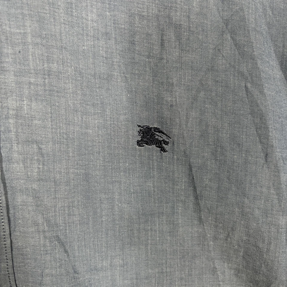 Burberry Brit Shirt Mens XXL Blue Short Sleeve Button Down Logo Cotton Preppy - Image 3 of 4