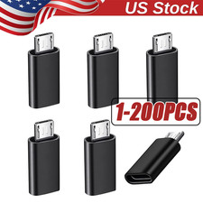 200x Type C Female to Micro USB Male Port Converter Charge Data Sync Adapter Lot