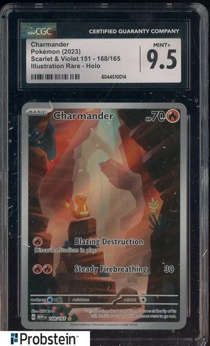 2023 Pokemon MEW EN Illustration Rare #168 Charmander CGC 9.5 MINT+