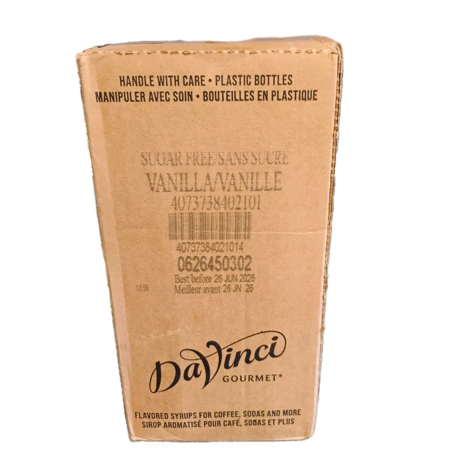 Jarabe de vainilla sin azúcar DaVinci Gourmet 25,4 onzas líquidas paquete de 4 Foto 2 de 4