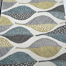 ROBERT ALLEN Woodblock Leaf Fabric Cotton Rain Upholstery 54" x 2yds