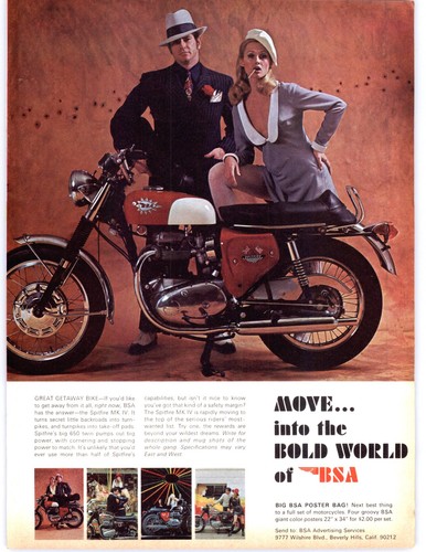 1968 BSA Spitfire MKIV 650 Twin Motorcycle Vintage Print Ad