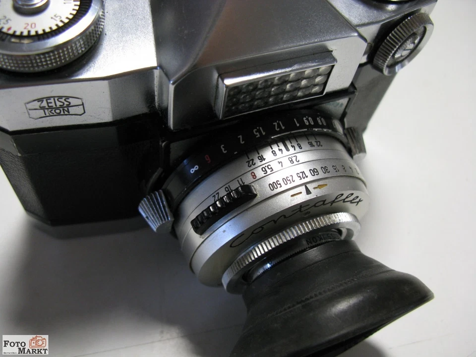 Zeiss Ikon Contaflex Spiegelreflex + Wechselmagazin Objektiv Tessar 2,8/50 lens - Bild 4 von 4