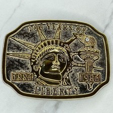 Vintage 100 Years of Liberty 1886 1986 Belt Buckle