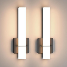 Modern LED Wall Sconces Set of Two,18W 3000K Dimmable LED Sconces Wall Lighting,