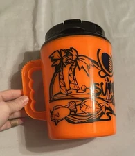 Vintage Betras Jumbo Travel Mug Summer Fun Orange 80’s/90’s Retro Beach 52oz