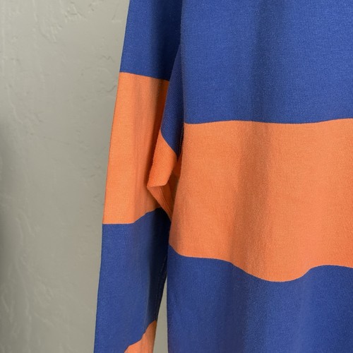 Vintage Polo Ralph Lauren Kanye Orange Royal Blue Striped Rugby Shirt Mens by Ralph Lauren, $89 - Photo 5