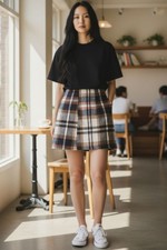 Shein Plaid Mini Skirt Sz S Cotton Blend Above Knee Academia Preppy Clueless