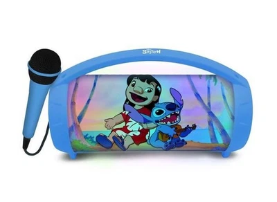 LEXIBOOK Enceinte Bleu sans fil lumineuse motif Stitch - Bluetooth, USB, SD avec - Photo 1/3