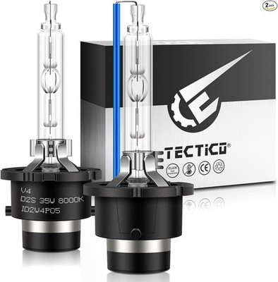 D2S Xenon HID Headlights Bulbs, 35W 8000K Cool White High/Low Beam Headlights, A
