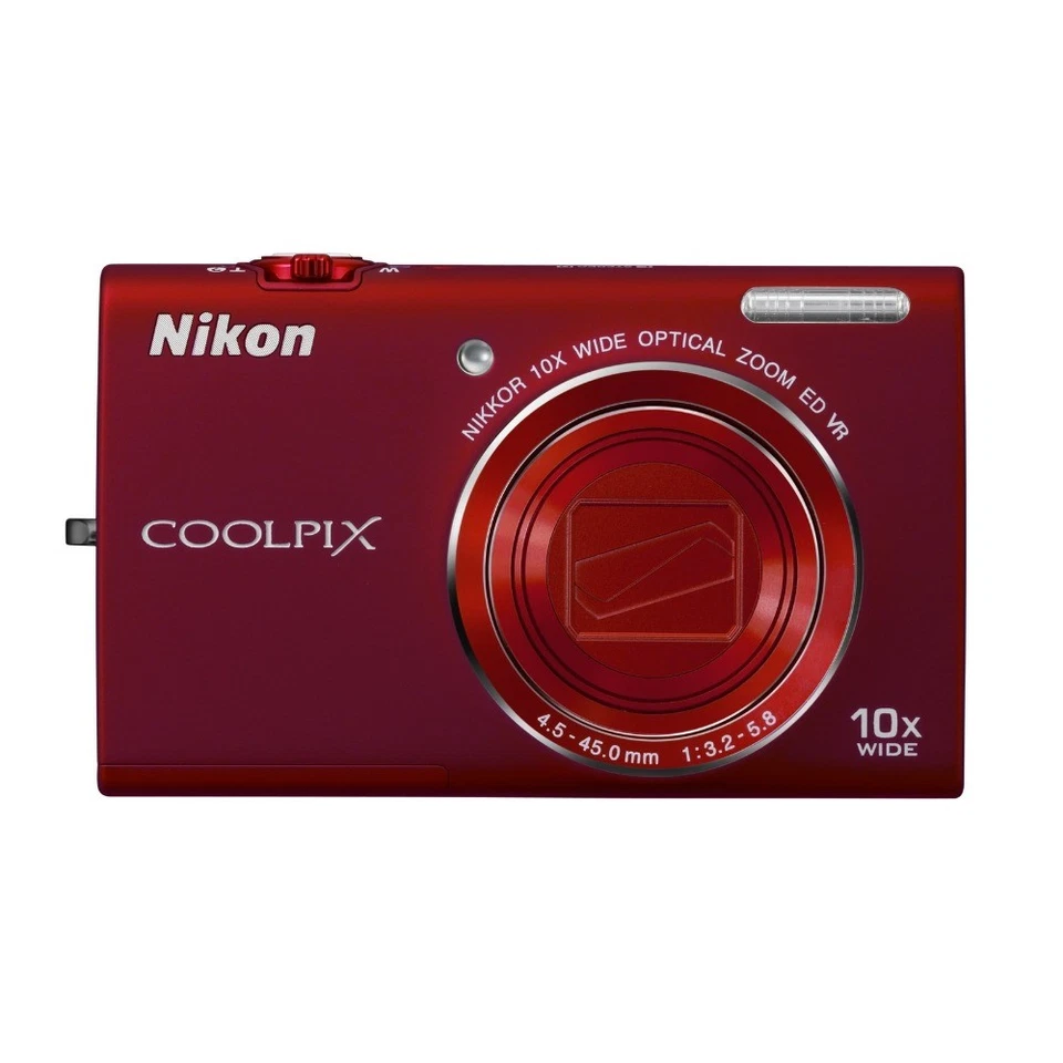 Nikon COOLPIX S6200 CCD Digital Camera 16.0MP 10x Optical Zoom Red 100% Working - Image 2 of 4