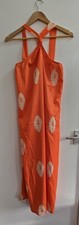 Shein - Halterneck - Maxi length - Vivid orange & white - Summer dress - Size 10