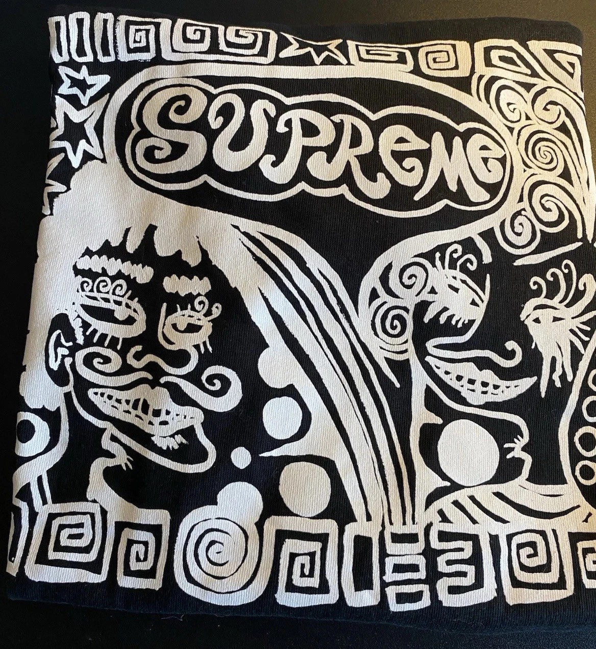 T shirt noir FW18 Supreme Faces taille XL Xtra Large neuf avec étiquette rare