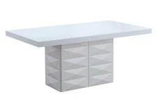 Kings Brand Furniture - Milan White Finish Wood Modern Dining Room Table