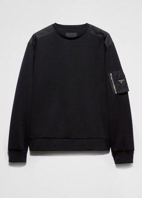 #ad #ad Felpa Prada in cotone e Re Nylon EUR 459.00