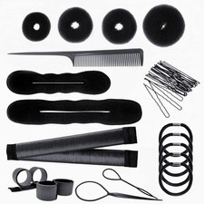 PARFINER Hair Bun Maker French Twist Hairstyle Clip with Snap Comb, Elastic B...