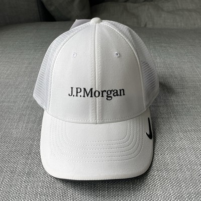 Nike JP Morgan Golf Hat Cap Fitted Sz M/L White Unisex Legacy91