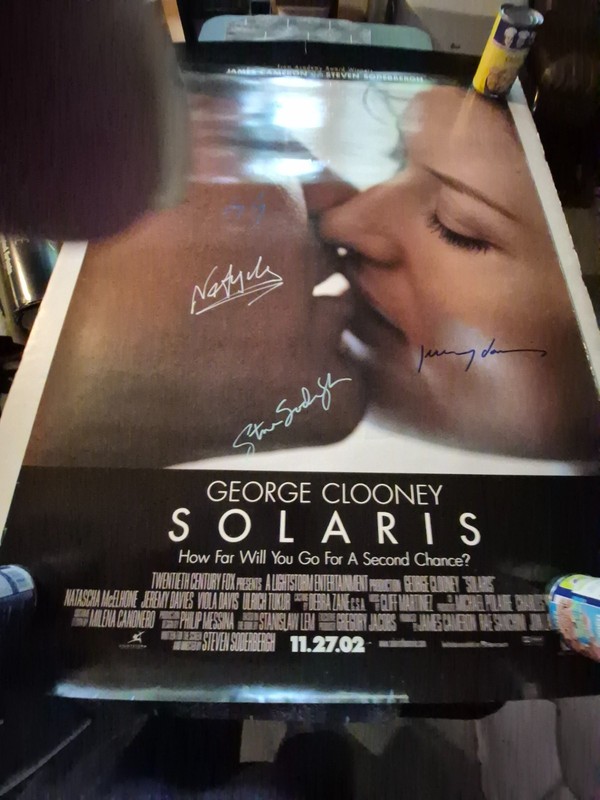 SOLARIS--George Clooney -CAST SIGNED - MOVIE POSTER- -w/COA                 ekim