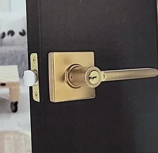 Door Knob Defiant Tonebridge Satin Brass Keyed Entry Door Lever With Keys 