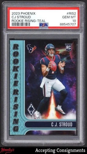 2023 Panini Phoenix Rookie Rising Teal #2 CJ Stroud RC Rookie 115/150 PSA 10
