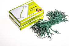 10 Inch Short Length Metal End Green Cord Treasury Tag - Pack of 200 Highly Dura