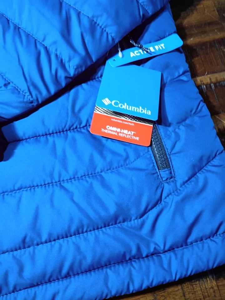 NUEVO 2025 Columbia Hombres POWDER LITE 2 TONOS AZUL Chaqueta de Invierno Omni-Heat Talla Grande Foto 3 de 4