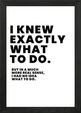 i knew exactly what to do Framed Wall Art Poster Canvas Print Picture