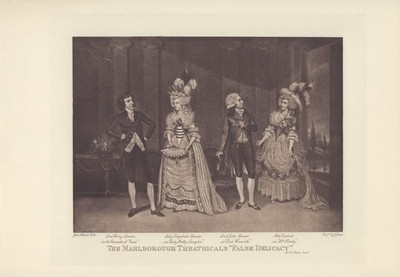 The Marlborough Theatricals ''False Delicacy''. Photogravur von 1905. Lord Henry S