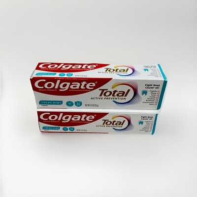 2 Colgate Total -  Fresh Mint Paste 3.3 Oz. Each - Expires 2027 