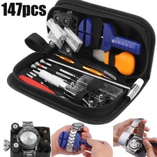 147PCS Watch Repair Tool Kit Case Opener Link Remover Set Bag