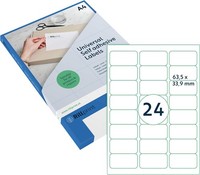rillprint Universal-Etiketten 63,5 X 33,9 Mm Transparent 600 Etiketten