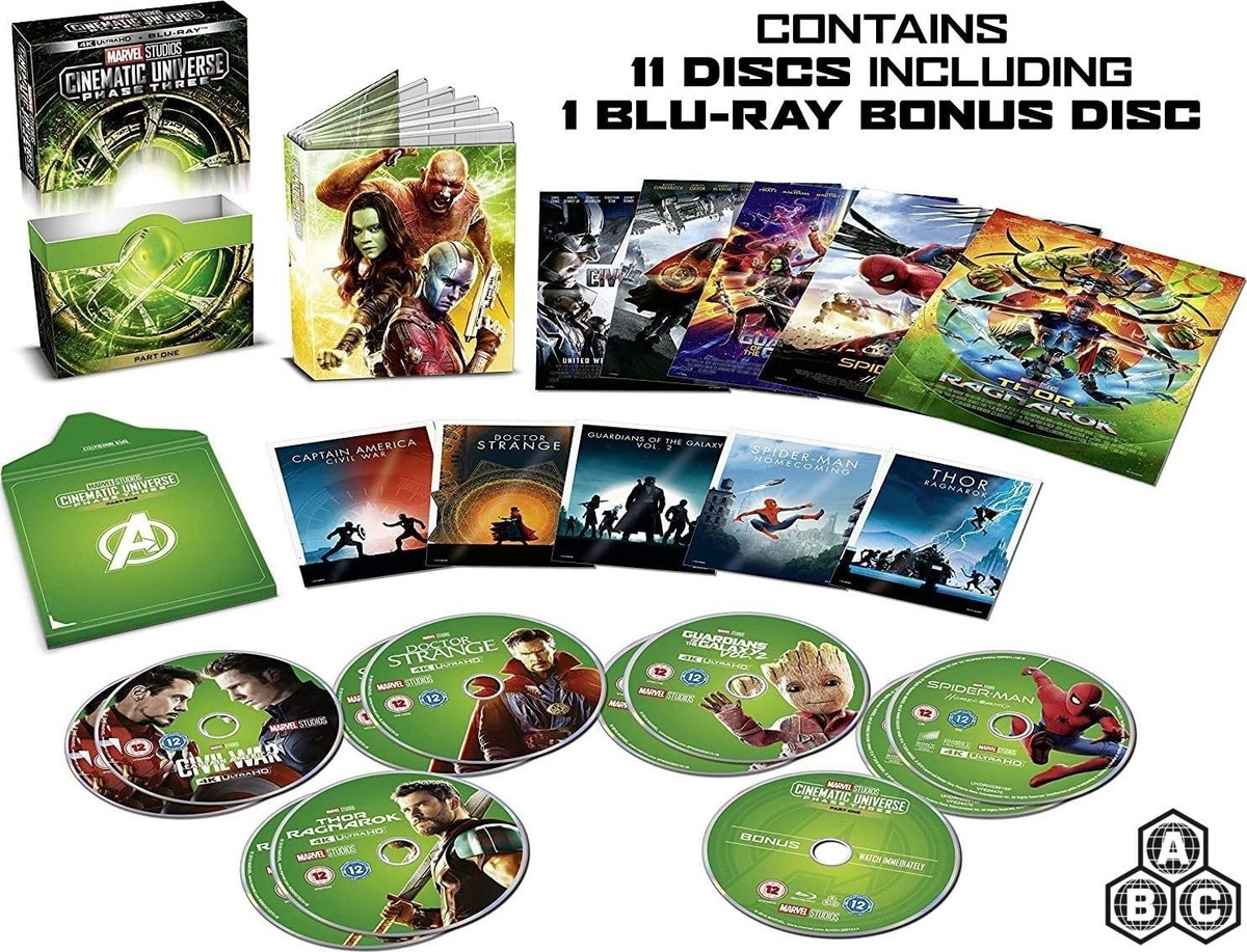 MCU フェーズ3 セット売り　22作品　DVD&Blu-rayセット Marvel Studios Cinematic Universe - Phase 3, Part 1 4K Ultra HD