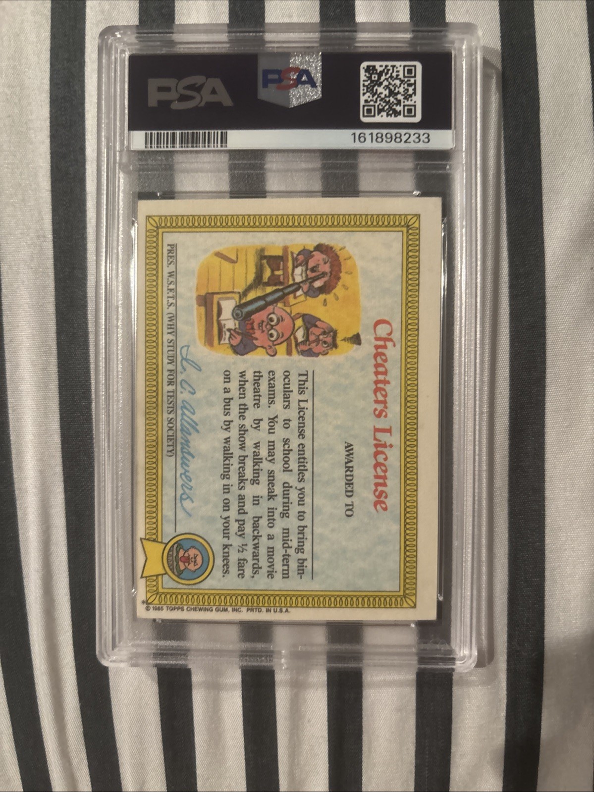 Adam Bomb Garbage Pail Kids PSA 5 view 2