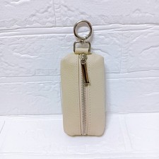 Cowhide mini pouch coin case with keyring small coin purse small item holder lad