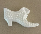 Vintage Fenton White Milk Glass Hobnail Shoe Slipper Cat Head