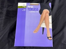 ✅New ✅Hanes Toeless Control Top Pantyhose ✅Natural ✅Size AB