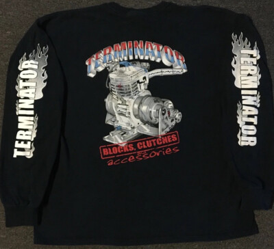 Vtg Terminator Engine Faded Flame Shirt XXL Biker Grunge Punk Skate Fire 90s Y2K