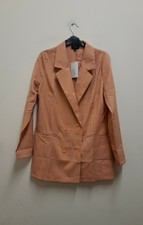 In The Style Syd & Ell Coral Double Breasted Blazer Size 8 {z179}