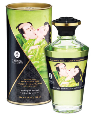 Shunga Warming Oil Midnight Sorbet 3.5 Oz