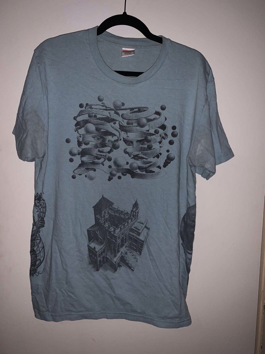 SUPREME 17SS Supreme x M.C. Escher Collage T-Shirt Blue